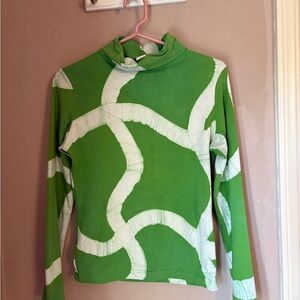 long sleeve lime and white batik dyed Osei Duro top